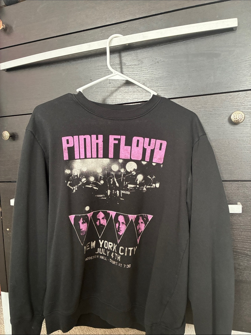 Pink Floyd Black Crewneck Sweatshirt with Pink Graphic